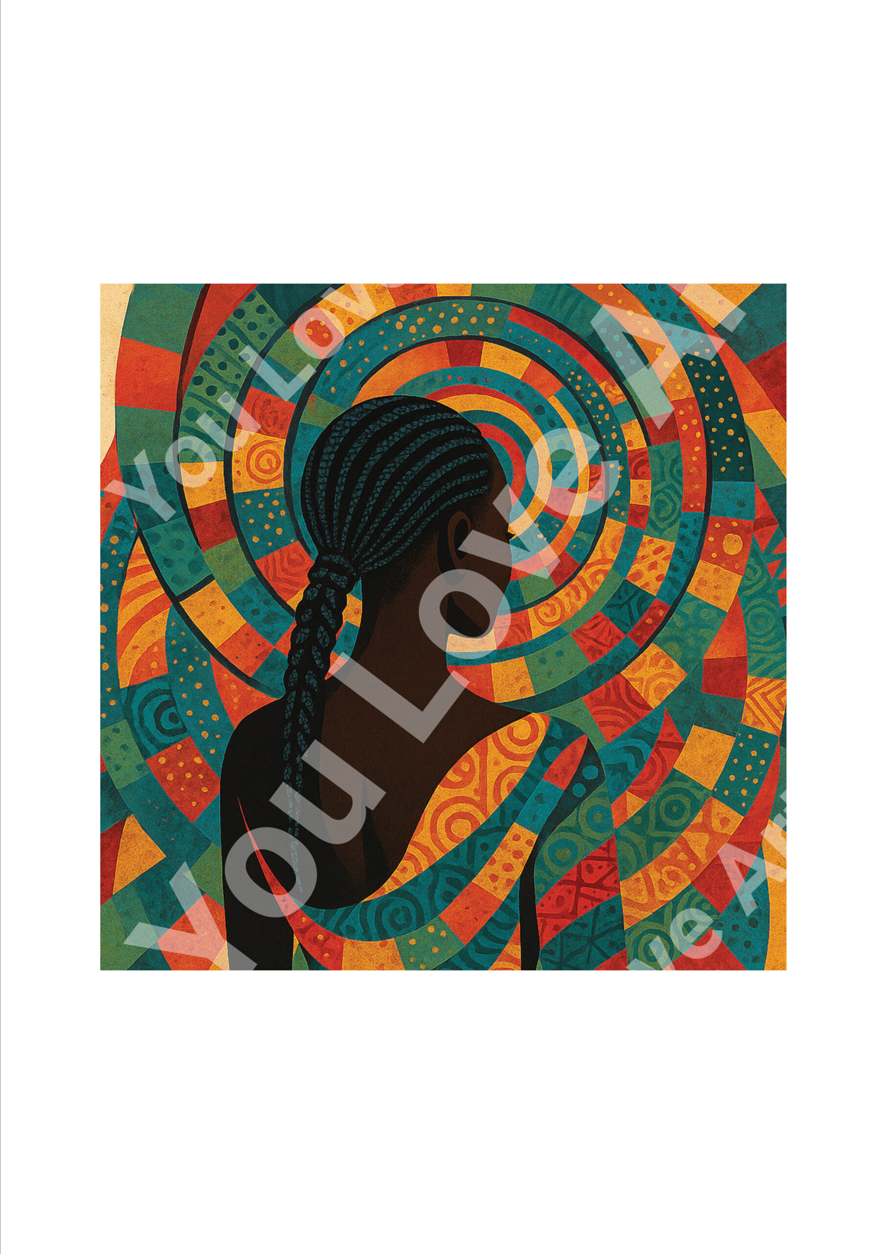 Vue arrière tressée - Tourbillon wax coloré - Carré