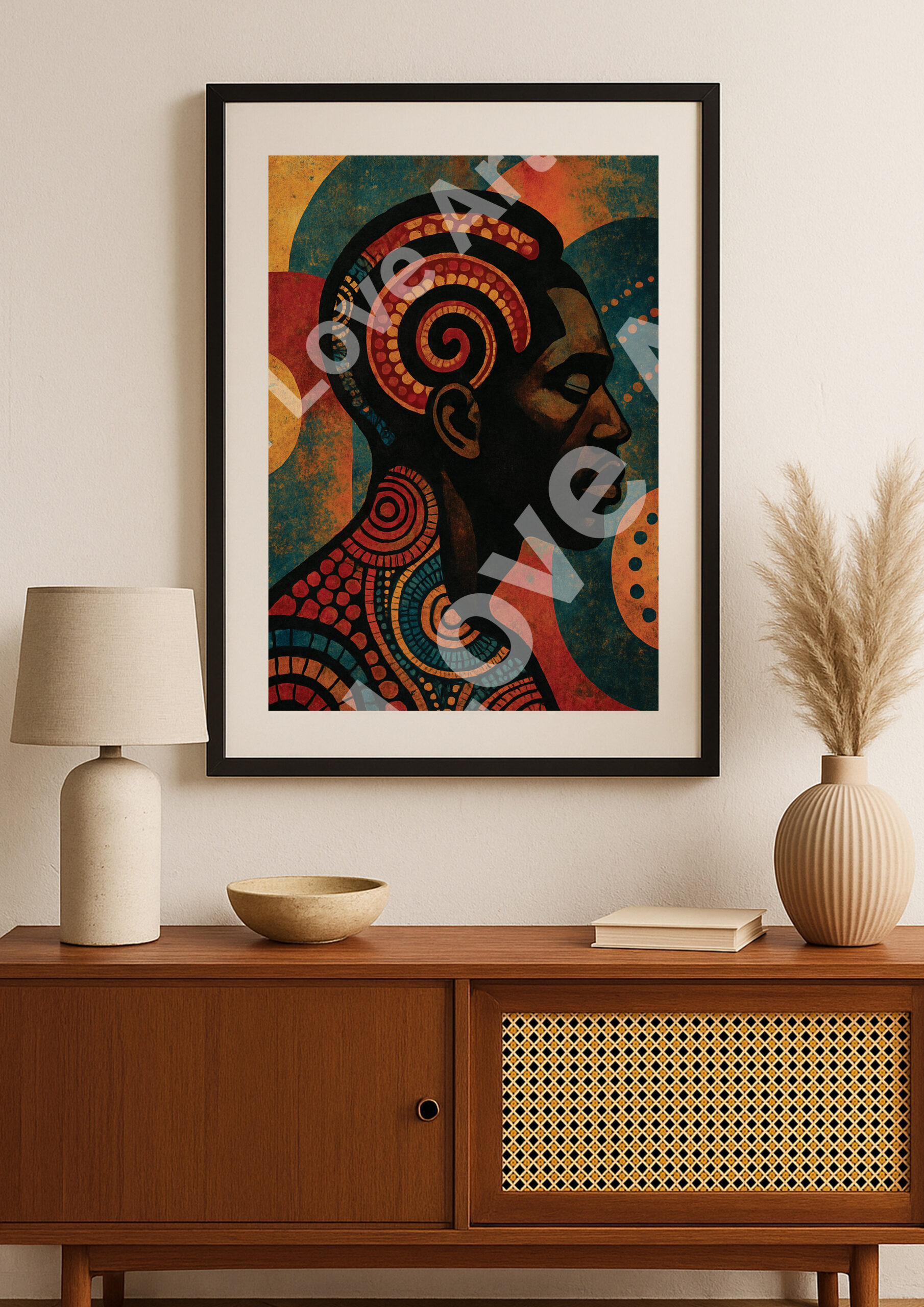 Portrait d’homme africain et spirales wax – Image 2